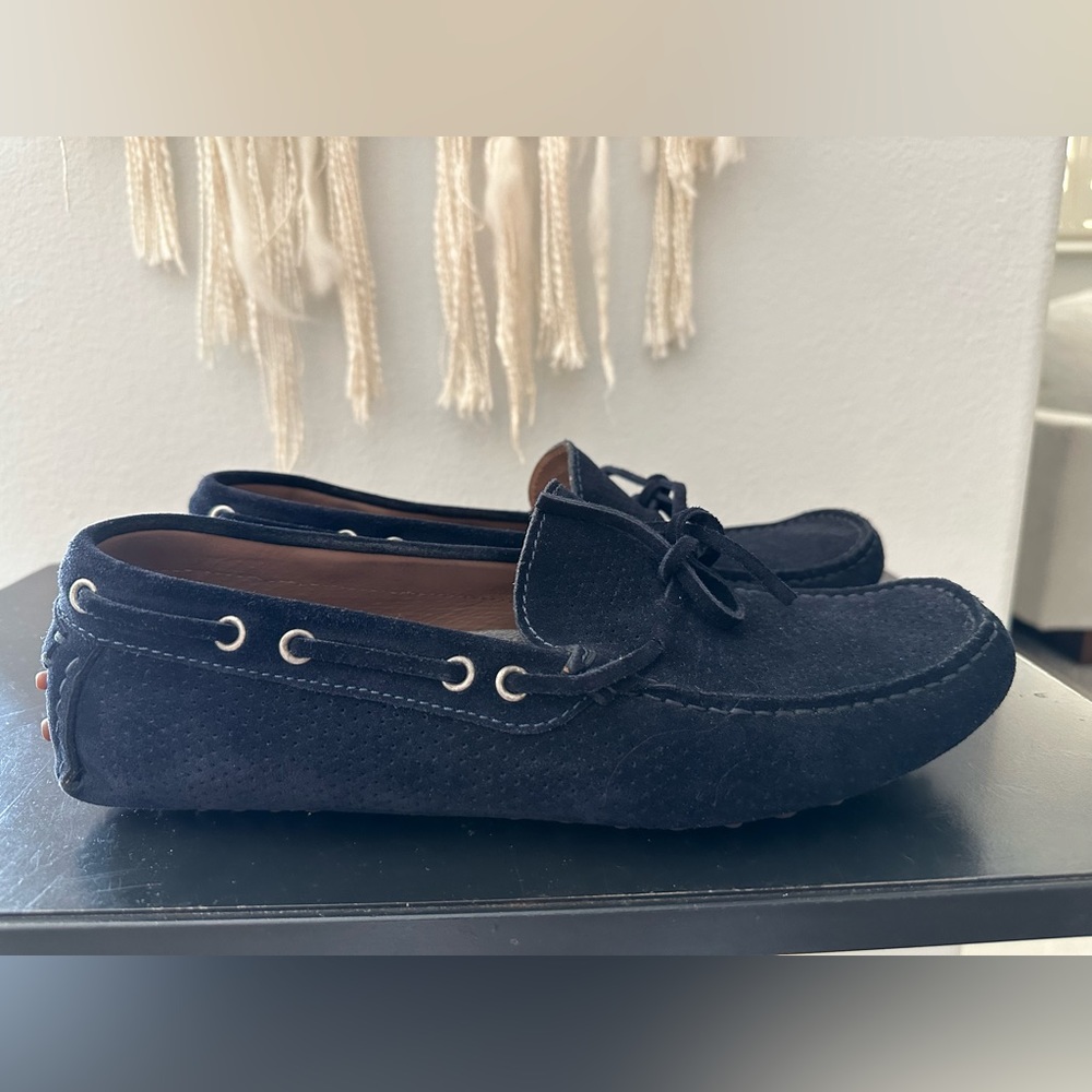 Brunello Cucinelli navy suede loafers size 43